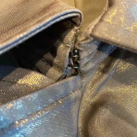 Alfani Double Breasted Military Styled Gold Foil Jacket - Picture 7 of 9